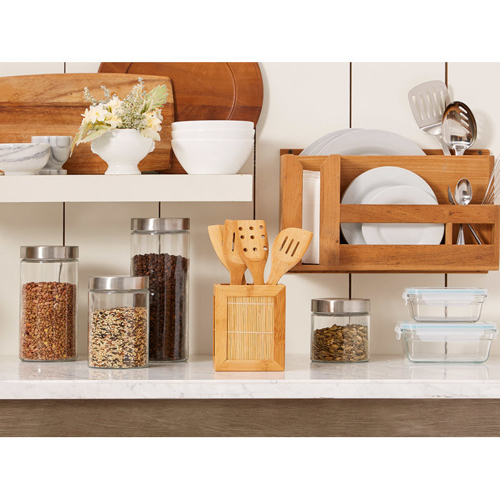 SeaTeak Wood Rectangle Flatware Caddy & Reviews Wayfair